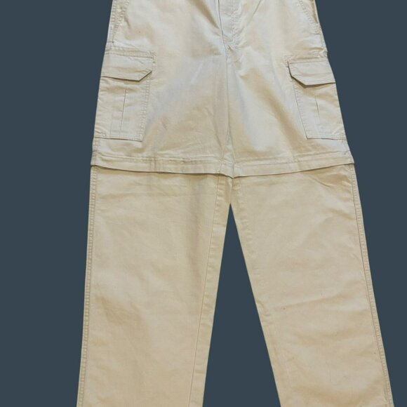 L.L. Bean Mens White Cotton Convertible Cargo Pants Size 32x29 - Picture 1 of 6